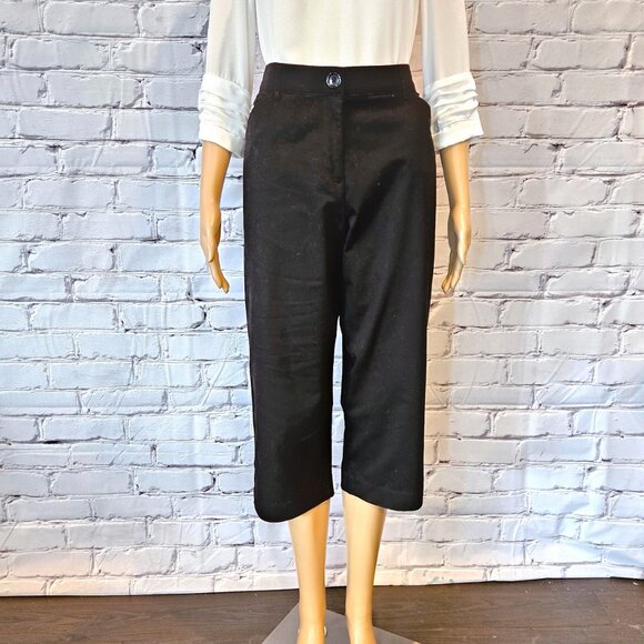 KIM ROGERS, cotton cropped black capri pants - Picture 4 of 13